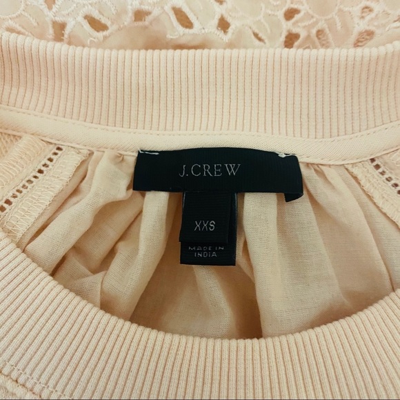 Jcrew peach top with embroidered back~XXS - Picture 3 of 5